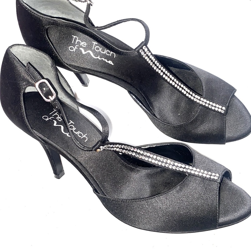 The Touch of Nina Nina Flario Black soiree heels, Size 8, EUC